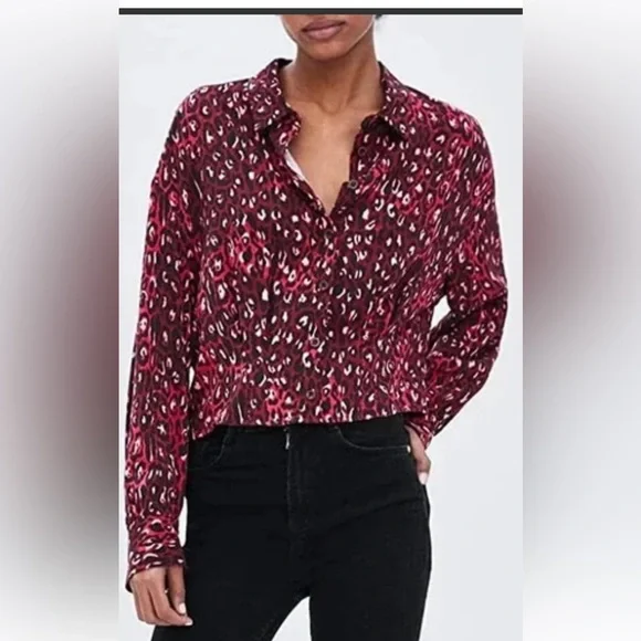 Zara women’s top NWOT animal print size large - Picture 1 of 16